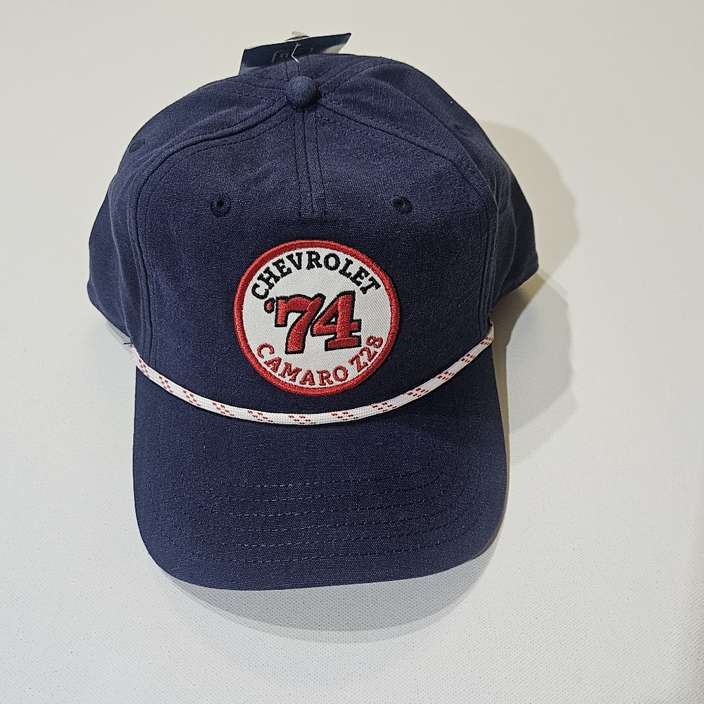 Chevy Camaro Hat Cap OS Blue Red Adjustable GM Mad‎ Engine Chevrolet Retro Logo